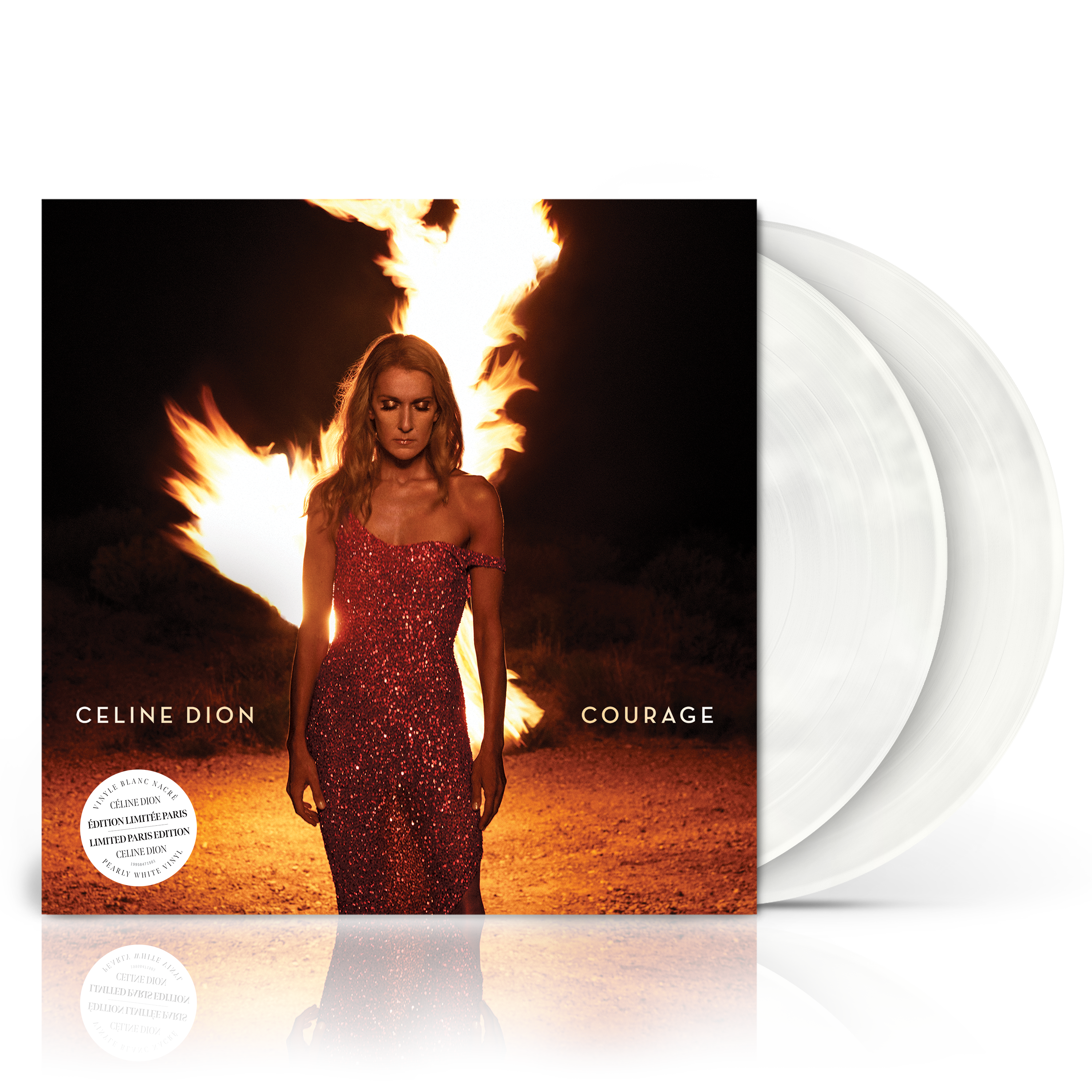 Celine Dion - Courage: Pearly White Vinyl 2LP