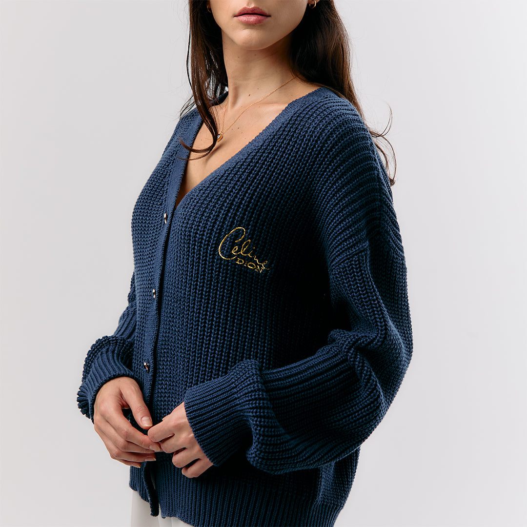 Celine Dion - Blue Diamond Knit Cardigan