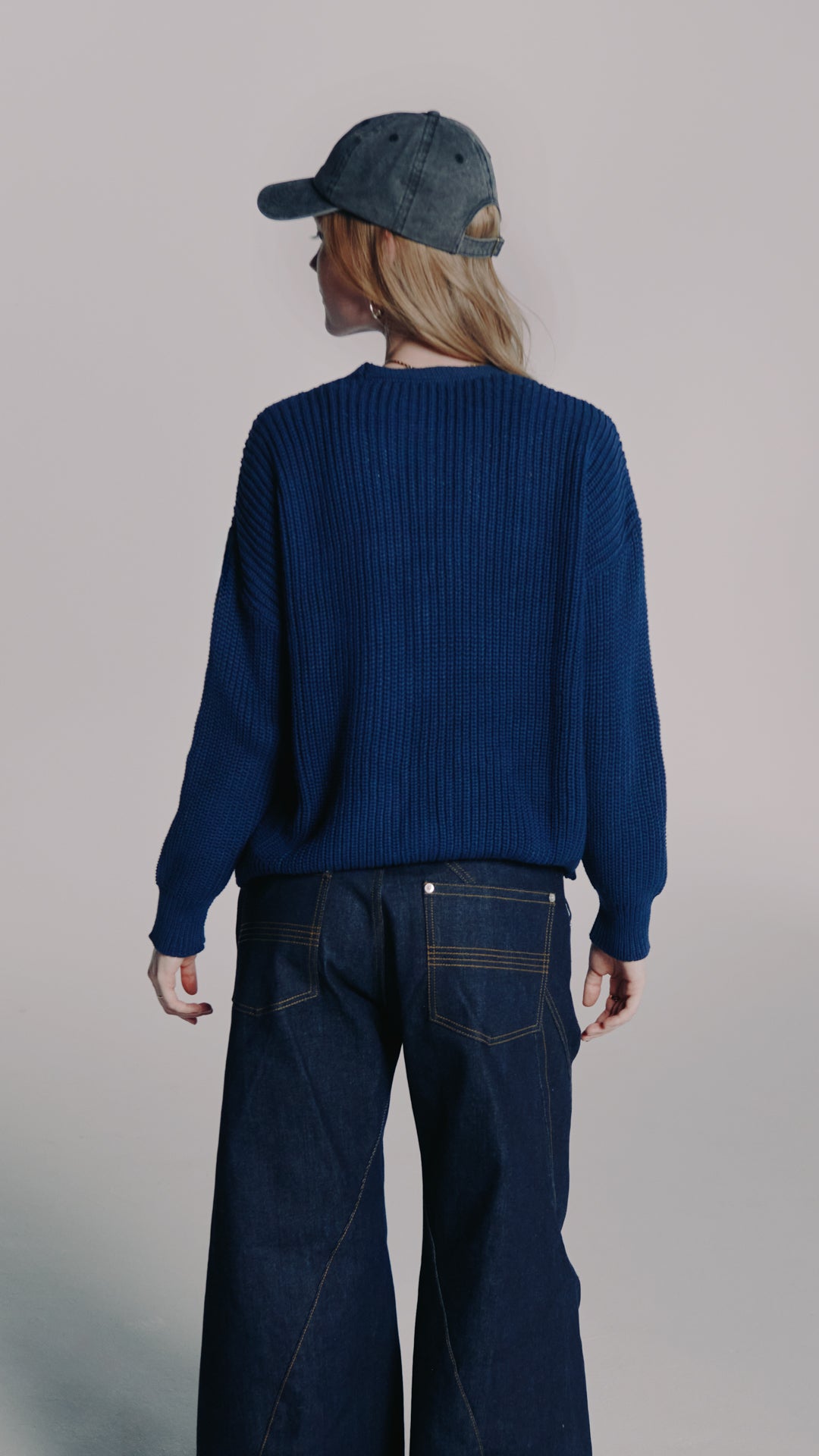 Blue Diamond Knit Cardigan