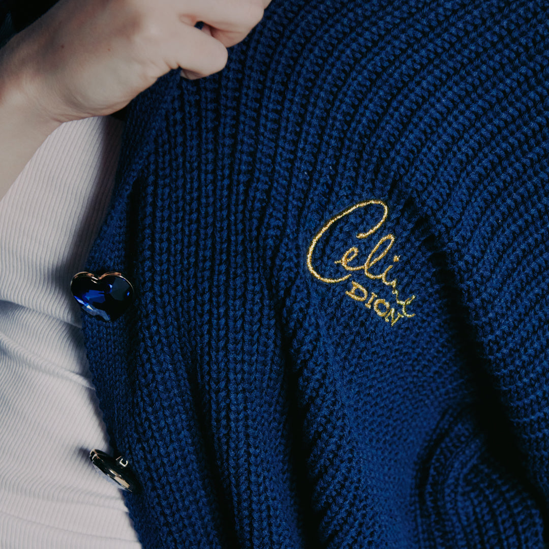 Blue Diamond Knit Cardigan